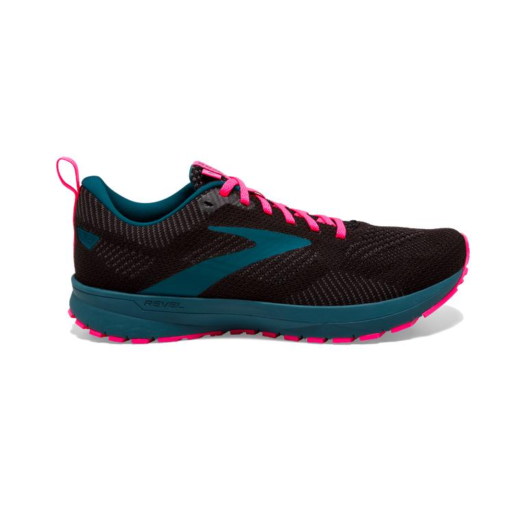 Brooks REVEL 5 Performance Road Running Shoes Womens Sale - Black/Blue/Pink (CIN571036)